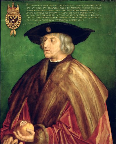 Cesarz Maksymilian I (olej na desce) autorstwa Albrecht Dürer