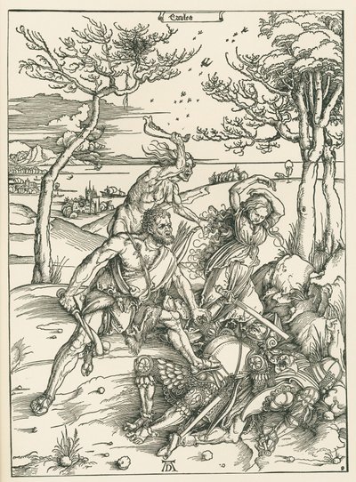 Ercules, ok. 1496 (drzeworyt) autorstwa Albrecht Dürer or Duerer