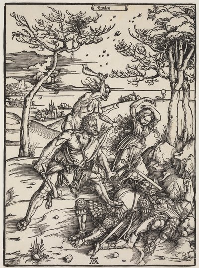 Herkules podbija Kakus, ok. 1496 (drzewryt) autorstwa Albrecht Dürer