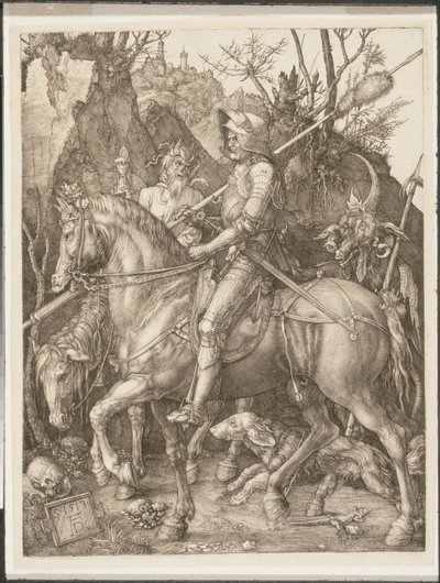 Rycerz, śmierć i diabeł autorstwa Albrecht Dürer or Duerer