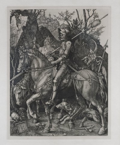 Rycerz, śmierć i diabeł autorstwa Albrecht Dürer or Duerer