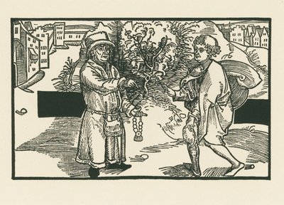 Laches i Parmeno, ok. 1492-93 (drzeworyt) autorstwa Albrecht Dürer or Duerer