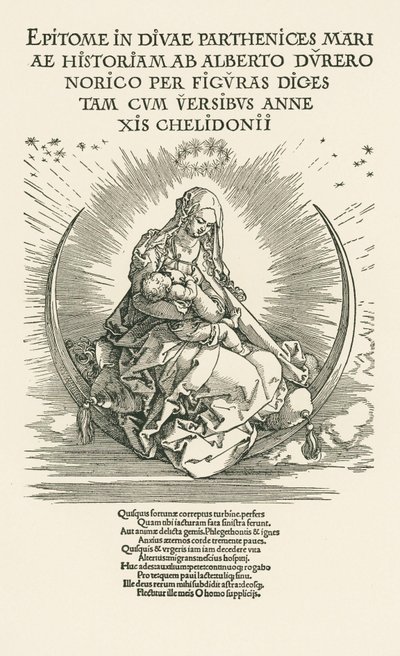 Maryja Dziewica z Dzieciątkiem w chwale, ok. 1511 (drzeworyt) autorstwa Albrecht Dürer or Duerer