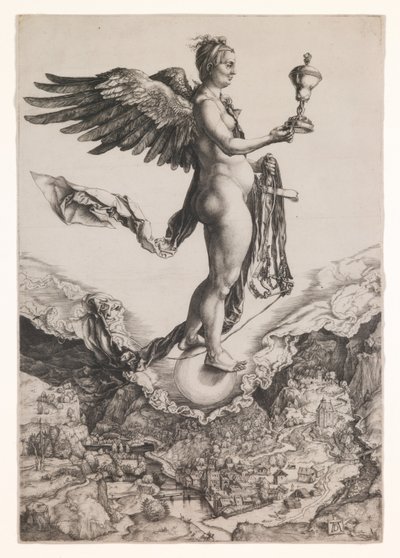 Nemezis, ok. 1501-2 (rycina) autorstwa Albrecht Dürer or Duerer