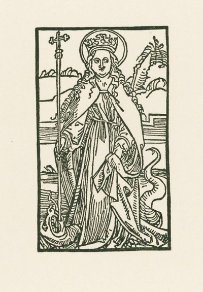 Święta Małgorzata. Ilustracja do Hortulus Anime. Druk: Michael Furter, Bazylea autorstwa Albrecht Dürer or Duerer