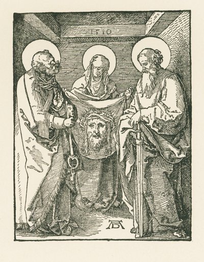 Święta Weronika między świętymi Piotrem i Pawłem - Sudarium Świętej Weroniki autorstwa Albrecht Dürer or Duerer