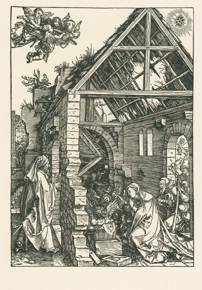 Adoracja pasterzy, ok. 1502-03 (drzeworyt) autorstwa Albrecht Dürer or Duerer