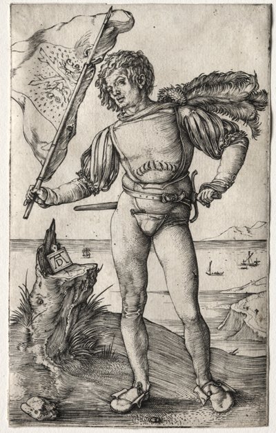 Chorąży burgundzki, ok. 1500 (grawerowanie) autorstwa Albrecht Dürer or Duerer