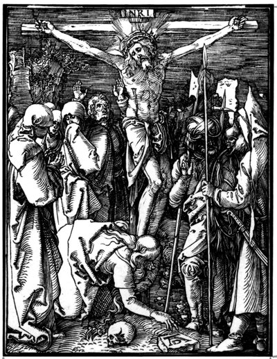 Ukrzyżowanie, z Małej pasji, ok. 1509-11 (drzewryt) autorstwa Albrecht Dürer