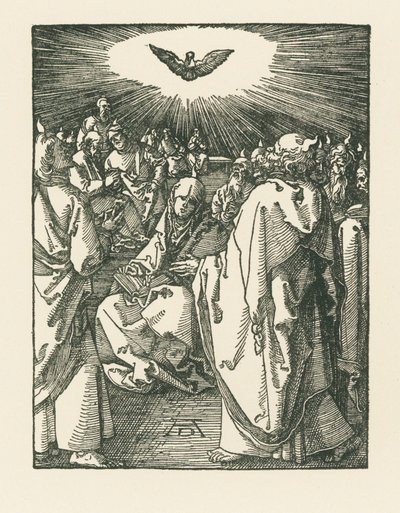 Zstąpienie Ducha Świętego, ok. 1510 (drzeworyt) autorstwa Albrecht Dürer or Duerer