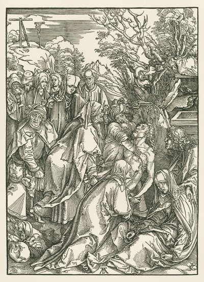 Złożenie do grobu, ok. 1496-97 (drzeworyt) autorstwa Albrecht Dürer or Duerer