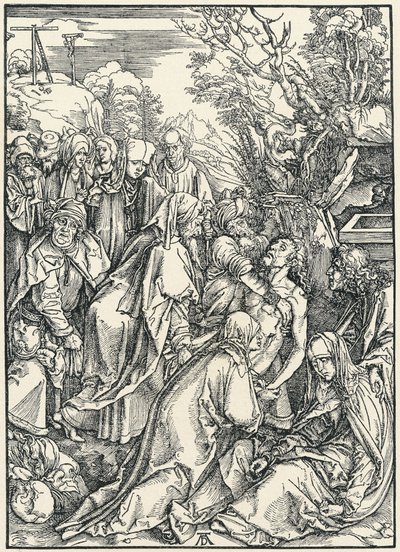 Nagrobek z Wielkiej Pasji, ok. 1496-97 (drzewryt) autorstwa Albrecht Dürer