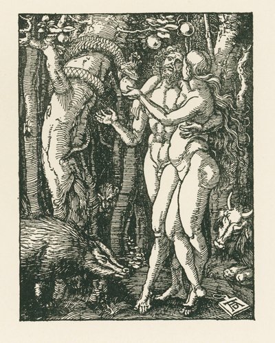 Upadek człowieka, ok. 1510 (drzeworyt) autorstwa Albrecht Dürer or Duerer