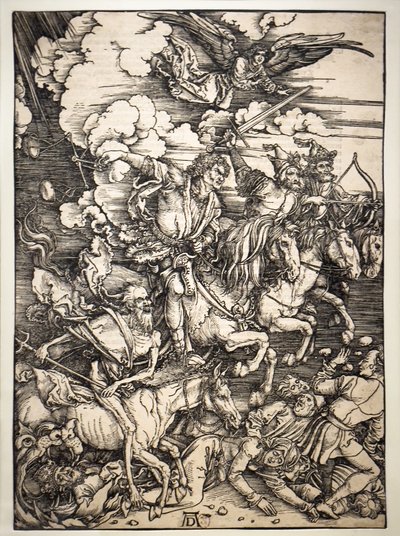 Czterej jeźdźcy apokalipsy autorstwa Albrecht Dürer or Duerer
