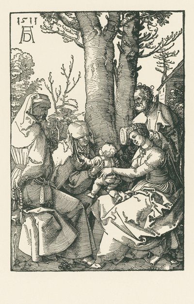 Święta Rodzina z Joachimem i Anną pod drzewem autorstwa Albrecht Dürer or Duerer