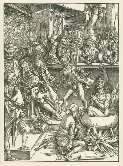 Męczeństwo świętego Jana Ewangelisty, ok. 1496-97 (drzeworyt) autorstwa Albrecht Dürer or Duerer