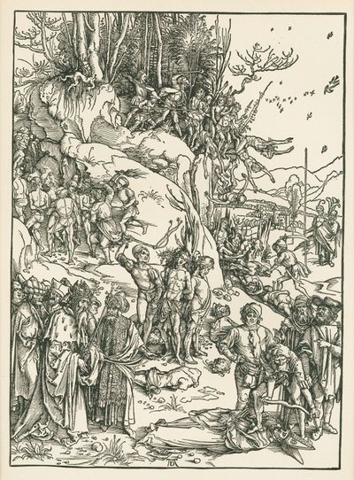 Męczeństwo dziesięciu tysięcy, ok. 1496 (drzeworyt) autorstwa Albrecht Dürer or Duerer