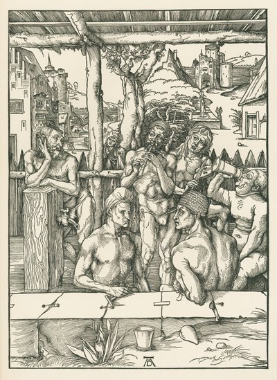Łaźnia męska, ok. 1496-97 (drzeworyt) autorstwa Albrecht Dürer or Duerer