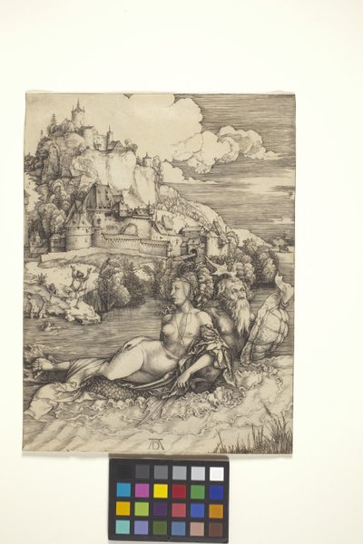 Potwór morski (Meerwunder) (grawerunek na papierze czerpanym) autorstwa Albrecht Dürer
