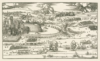 Oblężenie twierdzy. Lewy blok autorstwa Albrecht Dürer or Duerer