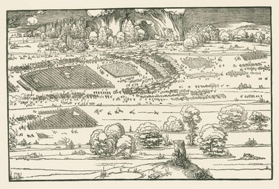 Oblężenie twierdzy. Prawy blok autorstwa Albrecht Dürer or Duerer