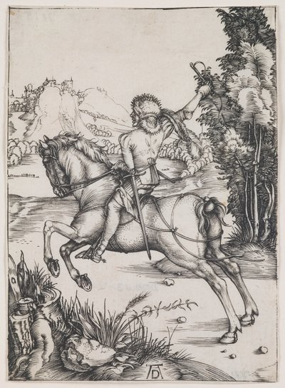 Mały kurier, ok. 1496 r. (rycina) autorstwa Albrecht Dürer or Duerer