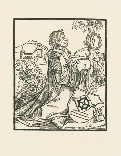 Poeta Sebastian Brant klęczący autorstwa Albrecht Dürer or Duerer