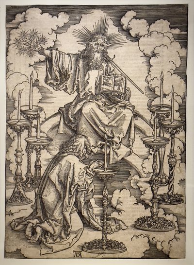 Wizja 7 świeczników autorstwa Albrecht Dürer or Duerer