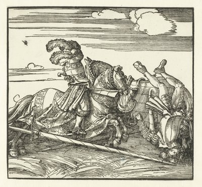 Dwóch jeźdźców walczących na koniach autorstwa Albrecht Dürer or Duerer