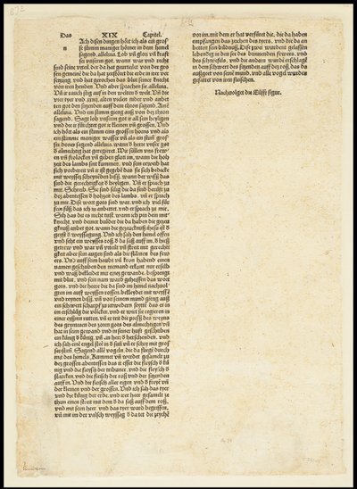Verso Apokalipsy, Święty Michał walczący ze smokiem, 1497 autorstwa Albrecht Dürer
