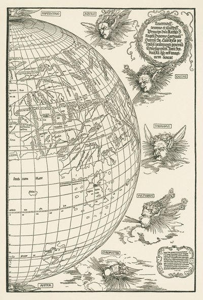 Mapa świata Johannes Stabius autorstwa Albrecht Dürer or Duerer