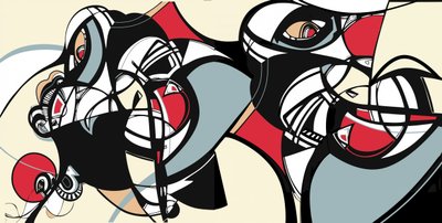 Abstrakcyjne twarze w stylu kubistycznym autorstwa Alejandra Winkhaus