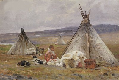 A Nieńców jest trochę (ale namiot nomadów). Nowa Ziemia Islandia autorstwa Aleksandr Alekseevich Borisov