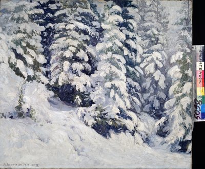 Las w zimie. Obraz Aleksandra Aleksiejewicza Borysowa (1866-1934). Olej na płótnie, 78 x 90 cm autorstwa Aleksandr Alekseevich Borisov