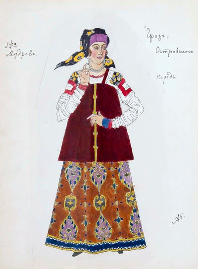 Projekt kostiumu do sztuki Burza Aleksandra Ostrowskiego, 1916. autorstwa Aleksandr Jakovlevic Golovin
