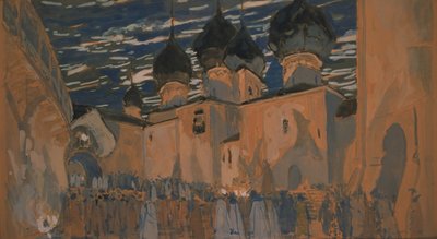 Scenografia do opery Pskowska Maiden N. Rimskiego-Korsakowa, 1901 autorstwa Aleksandr Jakovlevic Golovin