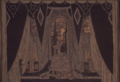 Scenografia do spektaklu Don Juan J.-B. Molliére, 1910 autorstwa Aleksandr Jakovlevic Golovin