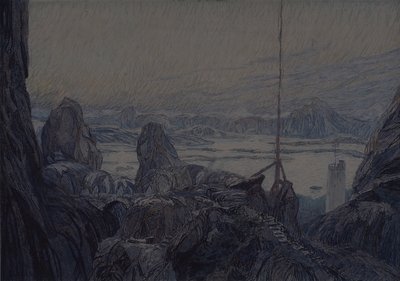 Scenografia do spektaklu The Lady from the Sea H. Ibsena, 1905 autorstwa Aleksandr Jakovlevic Golovin