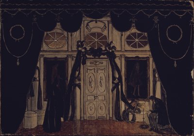 Scenografia do spektaklu teatralnego "Maskarada" M. Lermontowa, 1917 autorstwa Aleksandr Jakovlevic Golovin