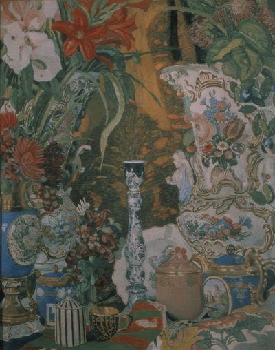 Martwa natura. Kwiaty i porcelana, 1912 autorstwa Aleksandr Jakovlevic Golovin