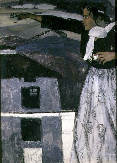Kobieta w szarości (olej na płótnie) autorstwa Aleksandr Jakovlevic Golovin