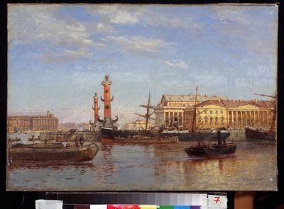 Widok na Sankt Petersburg od strony Newy. (Widok na Petersburg od strony Newy). Obraz Aleksandra Karlowicza Beggrova (1841-1914). Olej na płótnie, 46 x 65 cm autorstwa Aleksandr Karlovich Beggrov