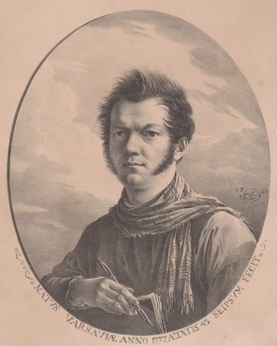 Autoportret z albumem i długopisem, 1819., 1819. autorstwa Aleksandr Orlovsky