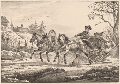 Wynajęty woźnica zimą autorstwa Aleksandr Osipovich Orlovskii