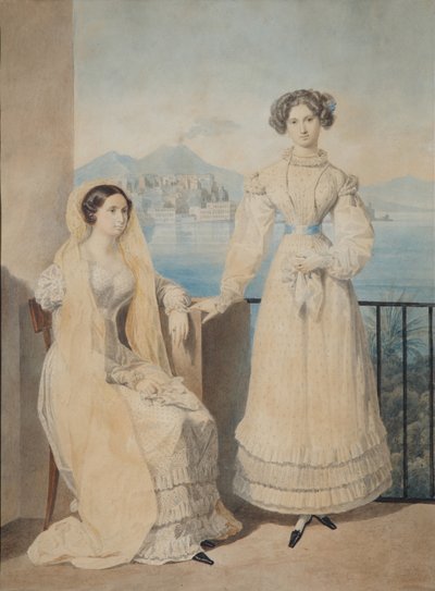 Portret sióstr hrabin Dorothei 1804-1863 i Katarzyny 1803-1888 von Tiesenhausen, 1825 autorstwa Aleksandr Pavlovich Bryullov