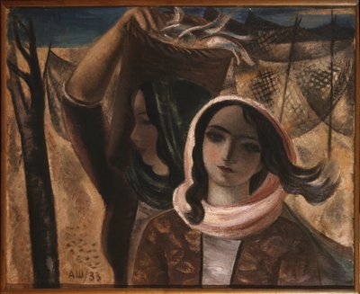 Os pescadores. Pintura de Alexander Vasilievich Shevchenko (Alexander Shevchenko) (1883-1948), óleo sobre tela polida autorstwa Aleksandr Vasilievich Shevchenko