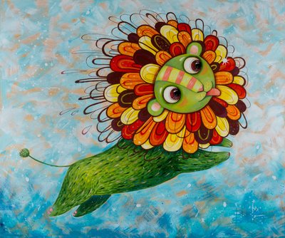 Kapryśny zielony lew autorstwa Aleksandra Paranchenko