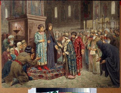 Wybór Michała Romanowa na cara 14 marca autorstwa Aleksei Danilovich Kivshenko