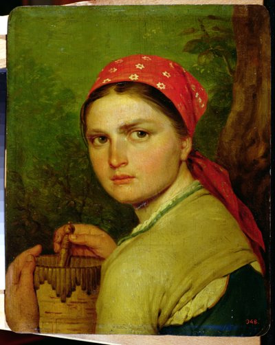 Dziewczyna z dzbanem z kory brzozy, ok. 1824 autorstwa Aleksei Gavrilovich Venetsianov
