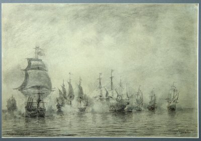 Pierwsza bitwa morska. Naum Senyawin, 1865-1866 autorstwa Aleksei Petrovich Bogolyubov